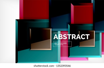 Square geometrical background, vector illustration