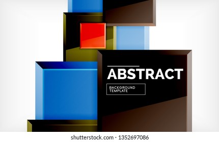 Square geometrical background, vector illustration