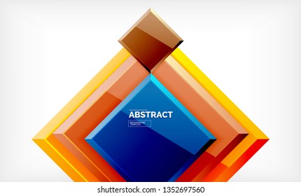 Square geometrical background, vector illustration