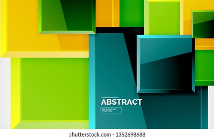 Square geometrical background, vector illustration