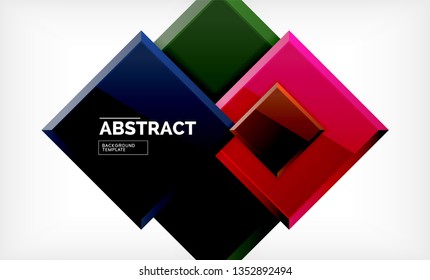 Square geometrical background, vector illustration