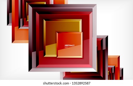 Square geometrical background, vector illustration
