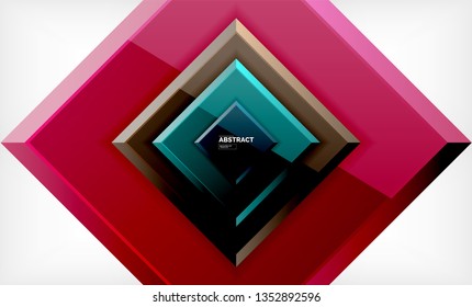 Fondo geométrico cuadrado, ilustración vectorial