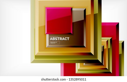 Square geometrical background, vector illustration