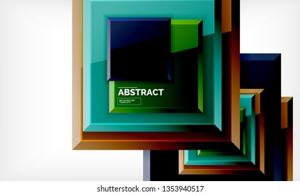 Square geometrical background, vector illustration