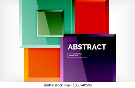 Square geometrical background, vector illustration