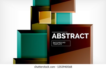 Square geometrical background, vector illustration