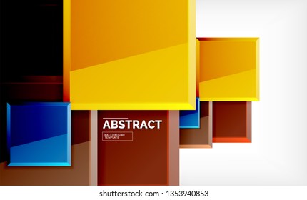 Fondo geométrico cuadrado, ilustración vectorial