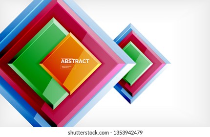 Square geometrical background, vector illustration