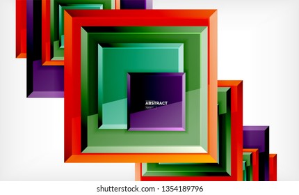 Square geometrical background, vector illustration
