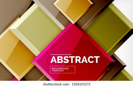 Square geometrical background, vector illustration