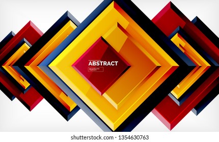 Square geometrical background, vector illustration