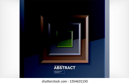 Fondo geométrico cuadrado, ilustración vectorial