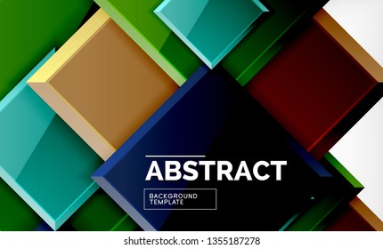 Fondo geométrico cuadrado, ilustración vectorial
