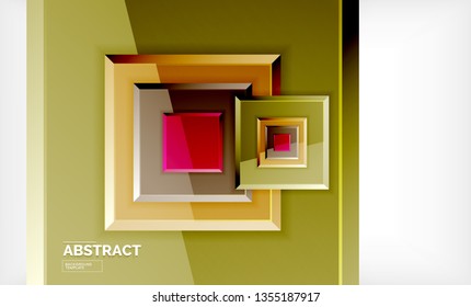 Plano de fundo geométrico quadrado, ilustração vetorial