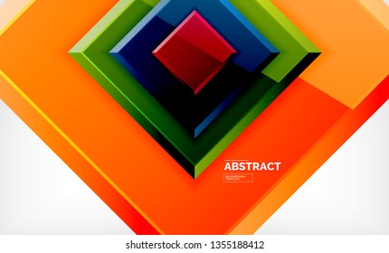 Square geometrical background, vector illustration