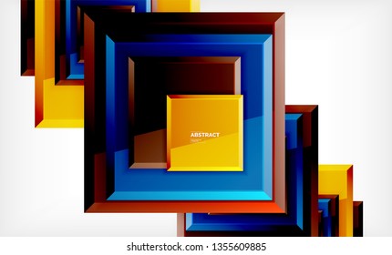 Square geometrical background, vector illustration