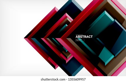 Fondo geométrico cuadrado, ilustración vectorial