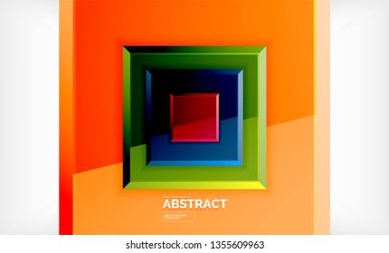 Square geometrical background, vector illustration
