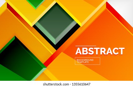 Fondo geométrico cuadrado, ilustración vectorial