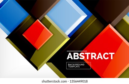 Square geometrical background, vector illustration
