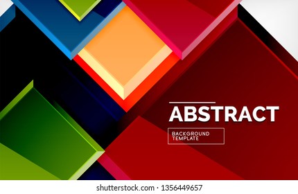 Square geometrical background, vector illustration