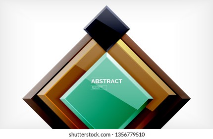 Square geometrical background, vector illustration