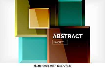 Square geometrical background, vector illustration