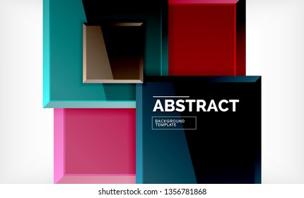 Fondo geométrico cuadrado, ilustración vectorial