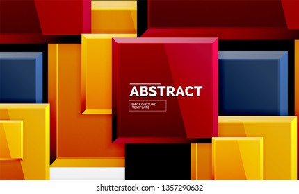 Fondo geométrico cuadrado, ilustración vectorial