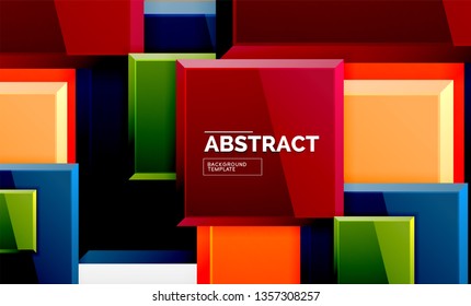 Square geometrical background, vector illustration