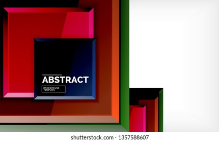 Square geometrical background, vector illustration