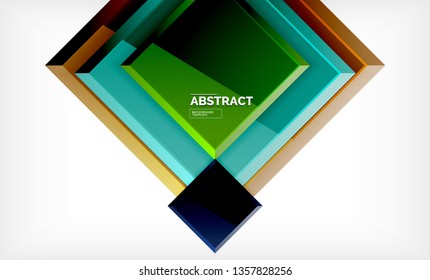 Fondo geométrico cuadrado, ilustración vectorial