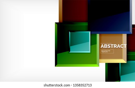 Square geometrical background, vector illustration