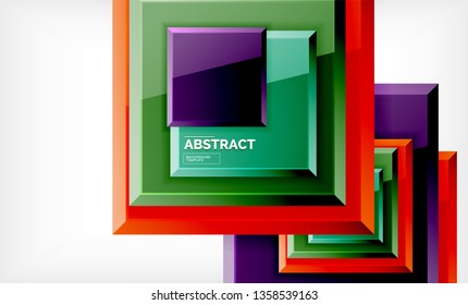 Fondo geométrico cuadrado, ilustración vectorial
