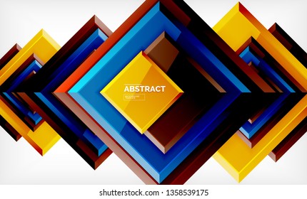 Square geometrical background, vector illustration