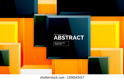 Fondo geométrico cuadrado, ilustración vectorial