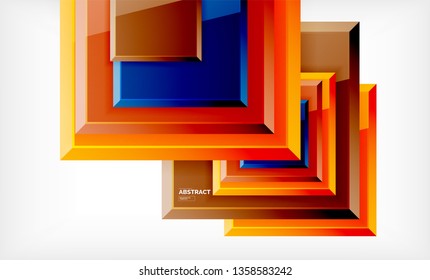 Square geometrical background, vector illustration