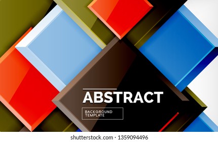 Square geometrical background, vector illustration