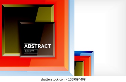 Fondo geométrico cuadrado, ilustración vectorial