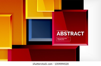 Fondo geométrico cuadrado, ilustración vectorial