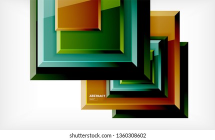 Square geometrical background, vector illustration