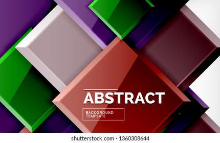 Square geometrical background, vector illustration