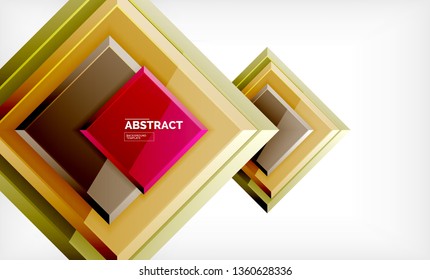 Fondo geométrico cuadrado, ilustración vectorial
