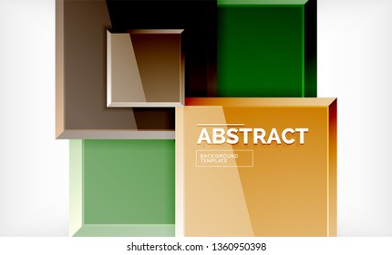 Square geometrical background, vector illustration