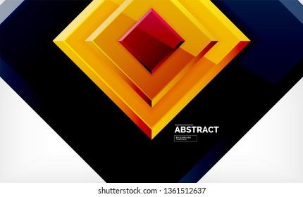 Fondo geométrico cuadrado, ilustración vectorial