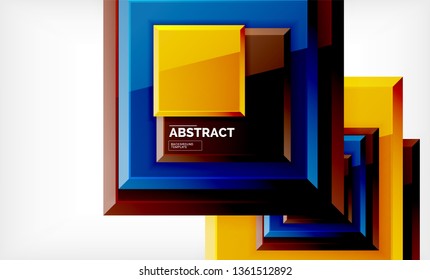 Square geometrical background, vector illustration