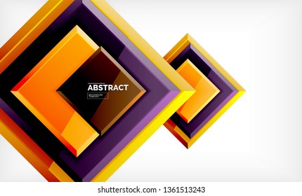 Square geometrical background, vector illustration