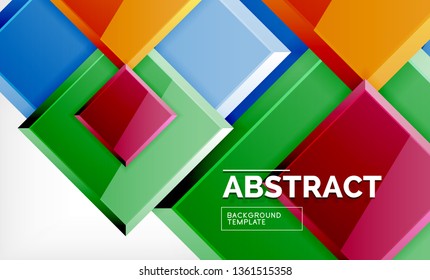 Square geometrical background, vector illustration