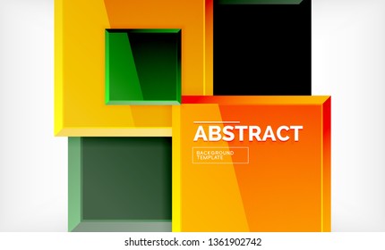 Square geometrical background, vector illustration